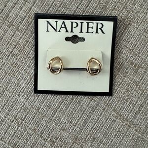 Napier Gold-Tone Twisted Earrings - Huggies - new